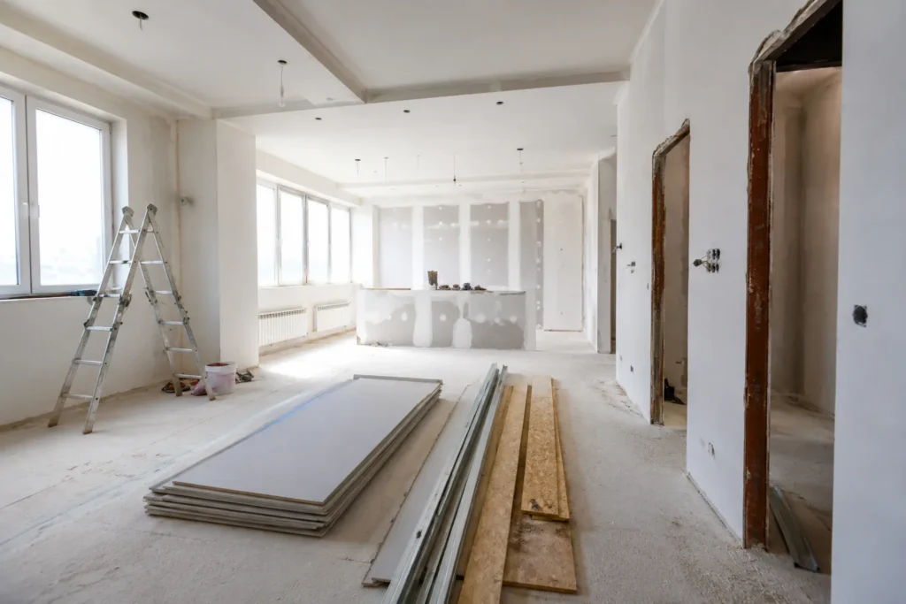 Apartamento en reforma con materiales